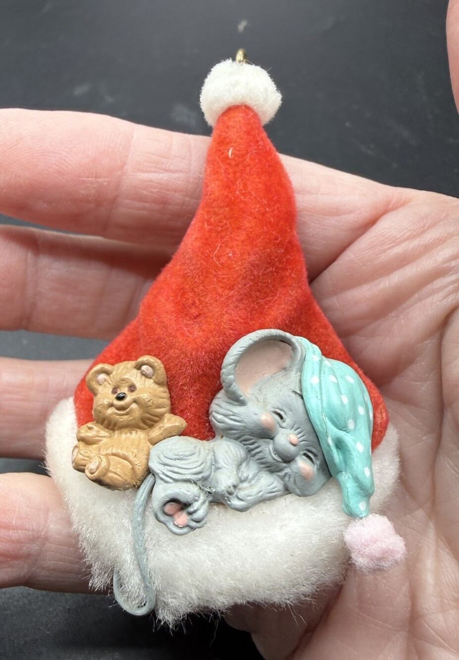 Vintage Hallmark Night Before Christmas Ornament 1987 Santa Mouse No Box LO20